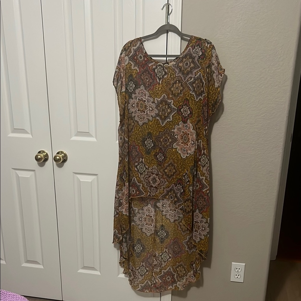 Bohemian Patterned Dress/Overlay XL